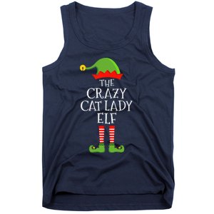 Crazy Cat Lady Elf Funny Christmas Matching Family Pajama Tank Top