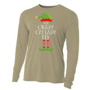 Crazy Cat Lady Elf Funny Christmas Matching Family Pajama Cooling Performance Long Sleeve Crew