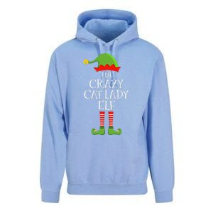 Crazy Cat Lady Elf Funny Christmas Matching Family Pajama Unisex Surf Hoodie