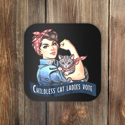 Childless Cat Ladies Vote Rosie The Riveter Election 2024 Coaster