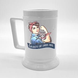 Childless Cat Ladies Vote Rosie The Riveter Election 2024 Beer Stein