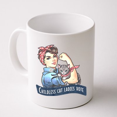 Childless Cat Ladies Vote Rosie The Riveter Election 2024 Coffee Mug