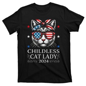 Childless Cat Lady Cat Ladies For Kamala Harris 2024 Voting T-Shirt