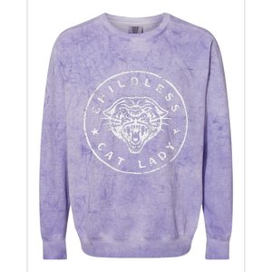 Childless Cat Lady Gift Colorblast Crewneck Sweatshirt