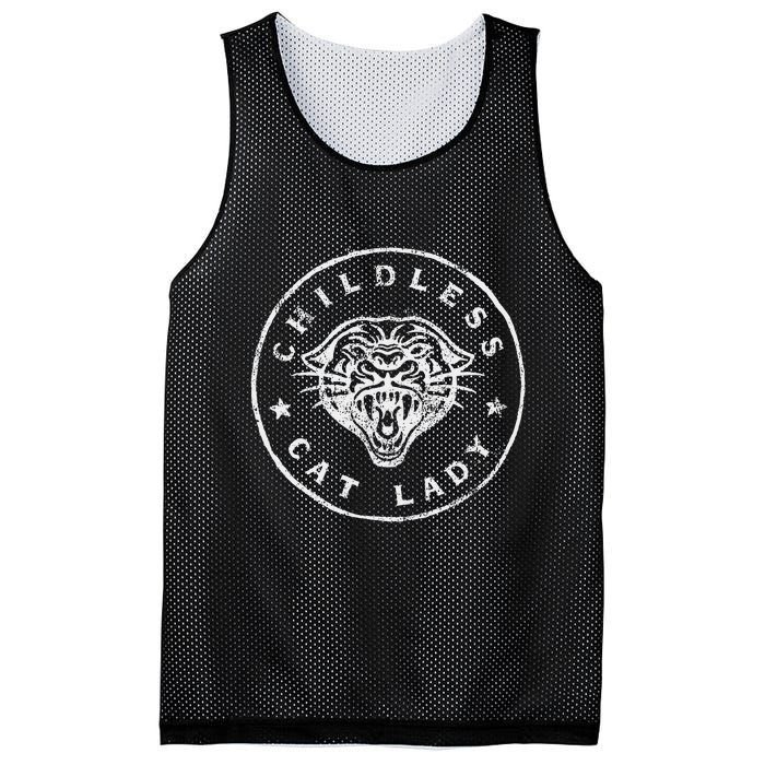 Childless Cat Lady Gift Mesh Reversible Basketball Jersey Tank