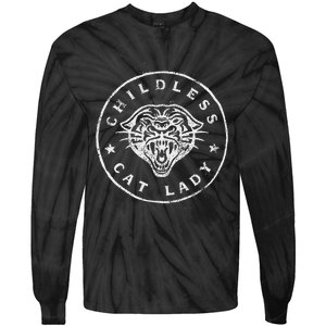 Childless Cat Lady Gift Tie-Dye Long Sleeve Shirt