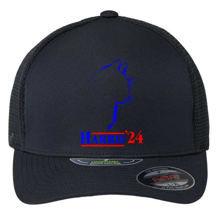 Childless Cat Lady For Harris 2024 Flexfit Unipanel Trucker Cap