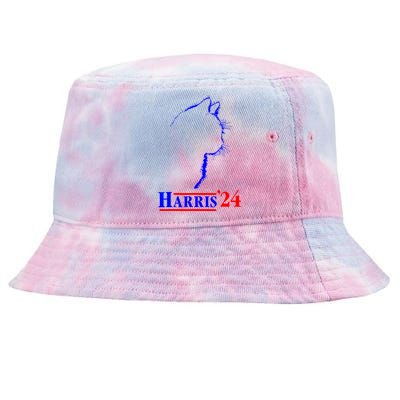 Childless Cat Lady For Harris 2024 Tie-Dyed Bucket Hat