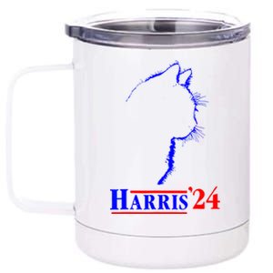 Childless Cat Lady For Harris 2024 12 oz Stainless Steel Tumbler Cup