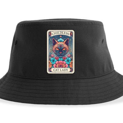 Childless Cat Lady Tarot Card Sustainable Bucket Hat