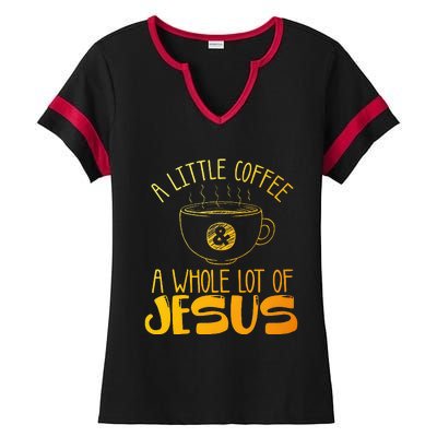 Christian Coffee Lover Ladies Halftime Notch Neck Tee