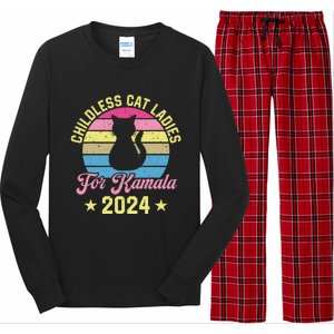 Childless Cat Ladies For Kamala 2024 Long Sleeve Pajama Set