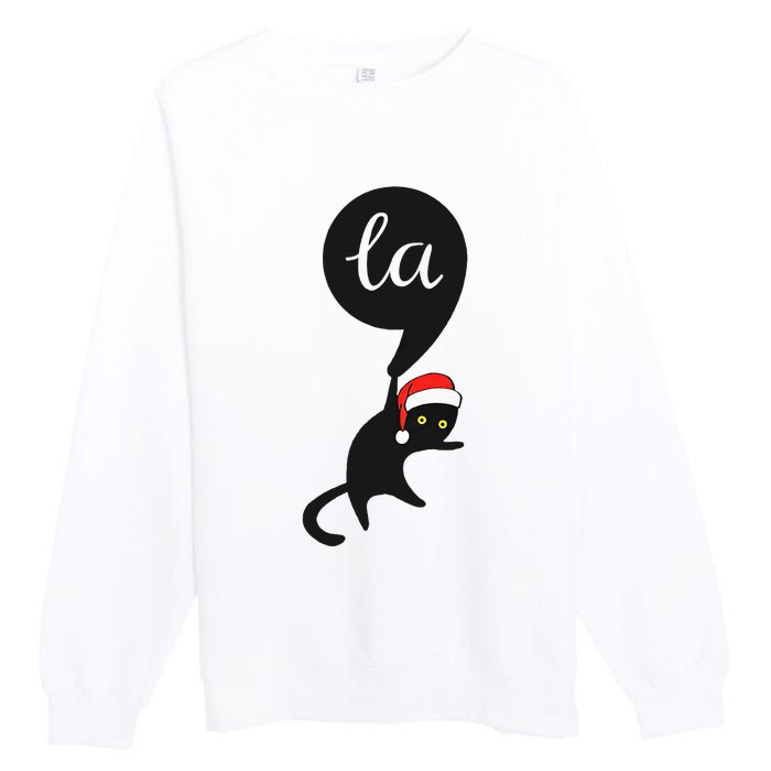 Cat Comma La Kamala Harris For President 2024 Premium Crewneck Sweatshirt