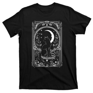 Cute Cat Lover Moon Tarot Card Cat Tarot Card Crescet Moon T-Shirt