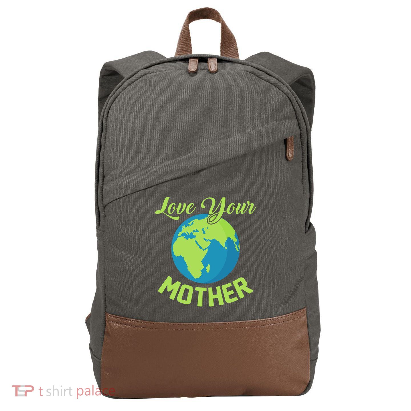 Climate Change Love Your Mother Earth Day Funny Gift Cotton Canvas Backpack
