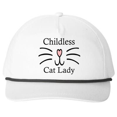 Childless Cat Lady For President Funny Childless Cat Lady 2024 Snapback Five-Panel Rope Hat