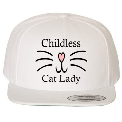 Childless Cat Lady For President Funny Childless Cat Lady 2024 Wool Snapback Cap