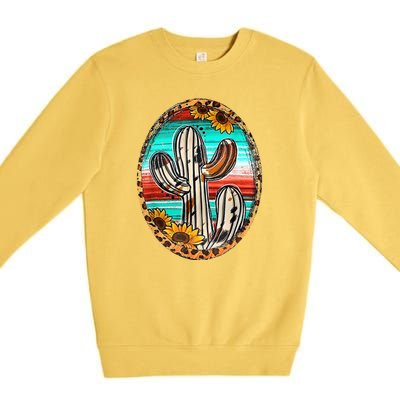 Cowhide Cactus Leopard Cow Premium Crewneck Sweatshirt