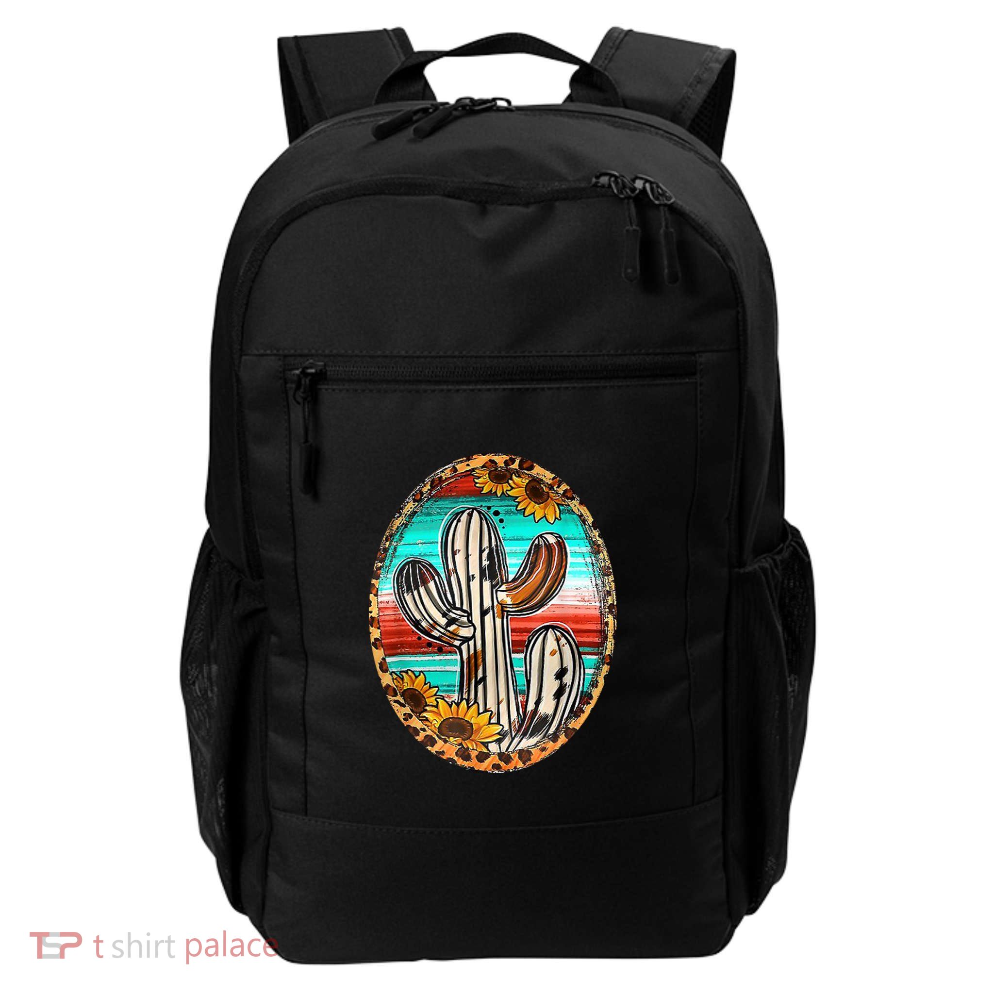 Cowhide Cactus Leopard Cow Daily Commute Backpack