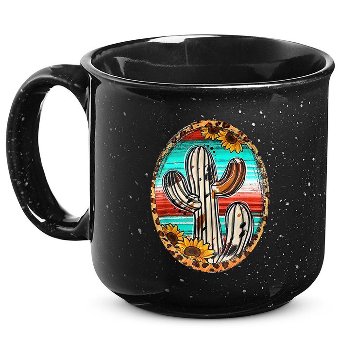 Cowhide Cactus Leopard Cow 15oz Campfire Ceramic Mug