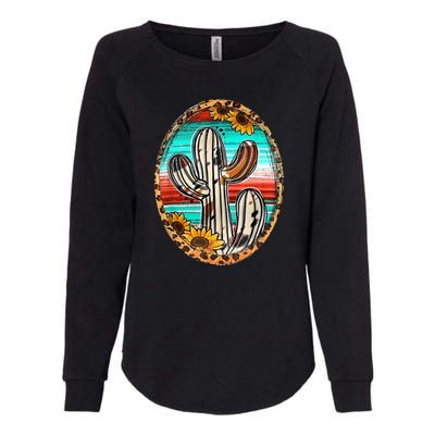 Cowhide Cactus Leopard Cow Womens California Wash Sweatshirt