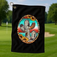Cowhide Cactus Leopard Cow Golf Towel