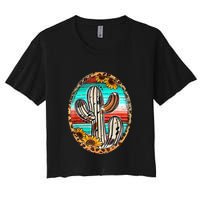 Cowhide Cactus Leopard Cow Crop Top