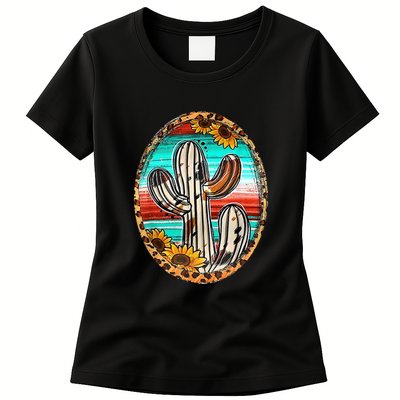 Cowhide Cactus Leopard Cow Womens T-Shirt