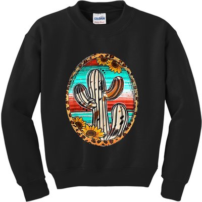 Cowhide Cactus Leopard Cow Kids Sweatshirt