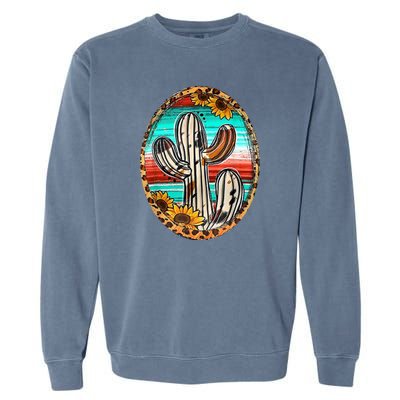 Cowhide Cactus Leopard Cow Garment-Dyed Sweatshirt