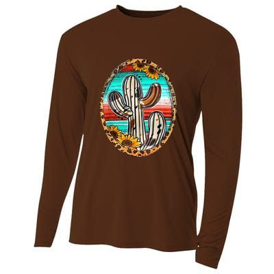 Cowhide Cactus Leopard Cow Cooling Performance Long Sleeve Crew
