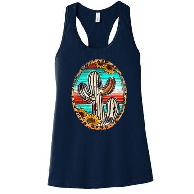 Cowhide Cactus Leopard Cow Women's Racerback Tank