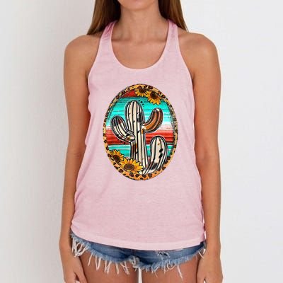 Cowhide Cactus Leopard Cow Women's Knotted Racerback Tank