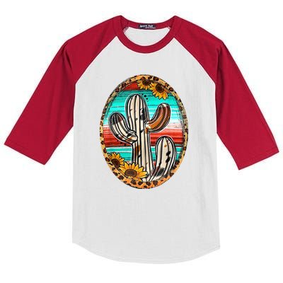 Cowhide Cactus Leopard Cow Kids Colorblock Raglan Jersey