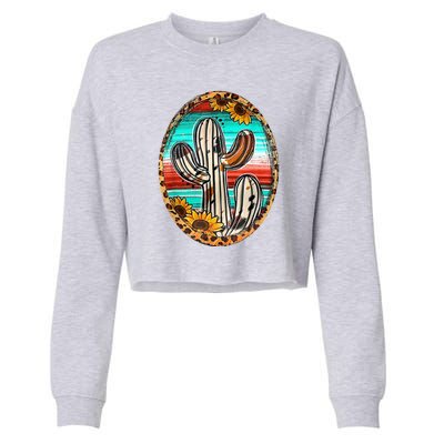 Cowhide Cactus Leopard Cow Cropped Pullover Crew