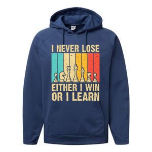 Cool Chess Lover Art For Novelty Chess Player Performance Fleece Hoodie