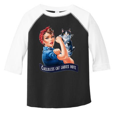 Childless Cat Ladies Vote Rosie The Riveter Vneck Toddler Fine Jersey T-Shirt