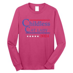 Childless Cat Lady 2024 Ladies Is Voting Kamala Long Sleeve Shirt