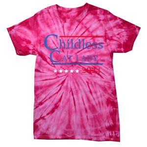 Childless Cat Lady 2024 Ladies Is Voting Kamala Tie-Dye T-Shirt