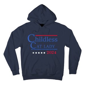 Childless Cat Lady 2024 Ladies Is Voting Kamala Hoodie