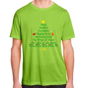 Christian Christmas Lover Bible Names Of Jesus Tree Xmas Gift Adult ChromaSoft Performance T-Shirt