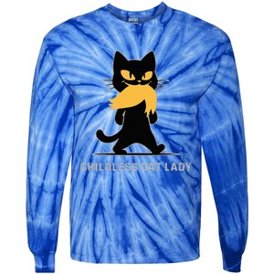 Childless Cat Lady Kamala Harris 2024 47 47th President Win Tie-Dye Long Sleeve Shirt