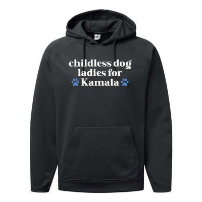 Childless Cat Lady For Kamala Harris Madam President 2024 Tank Top Performance Fleece Hoodie