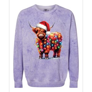 Christmas Cow Lights Cow Lover Xmas Colorblast Crewneck Sweatshirt