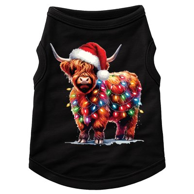 Christmas Cow Lights Cow Lover Xmas Doggie Tank