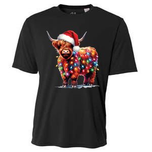 Christmas Cow Lights Cow Lover Xmas Cooling Performance Crew T-Shirt