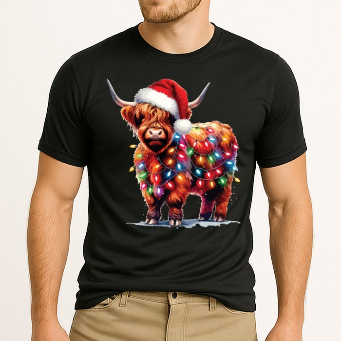 Christmas Cow Lights Cow Lover Xmas Cooling Performance Crew T-Shirt