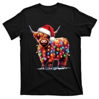 Christmas Cow Lights Cow Lover Xmas T-Shirt