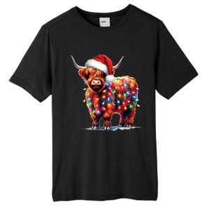 Christmas Cow Lights Cow Lover Xmas Tall Fusion ChromaSoft Performance T-Shirt