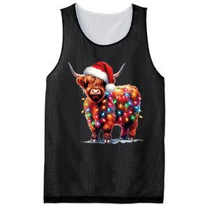 Christmas Cow Lights Cow Lover Xmas Mesh Reversible Basketball Jersey Tank